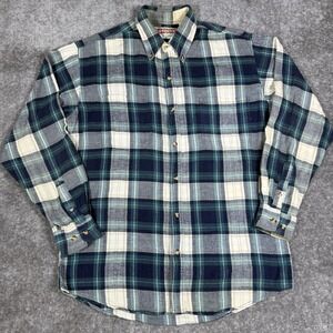 Vintage Mcgregor Shirt Men's Medium Green Plaid Flannel Long Sleeve Button Up